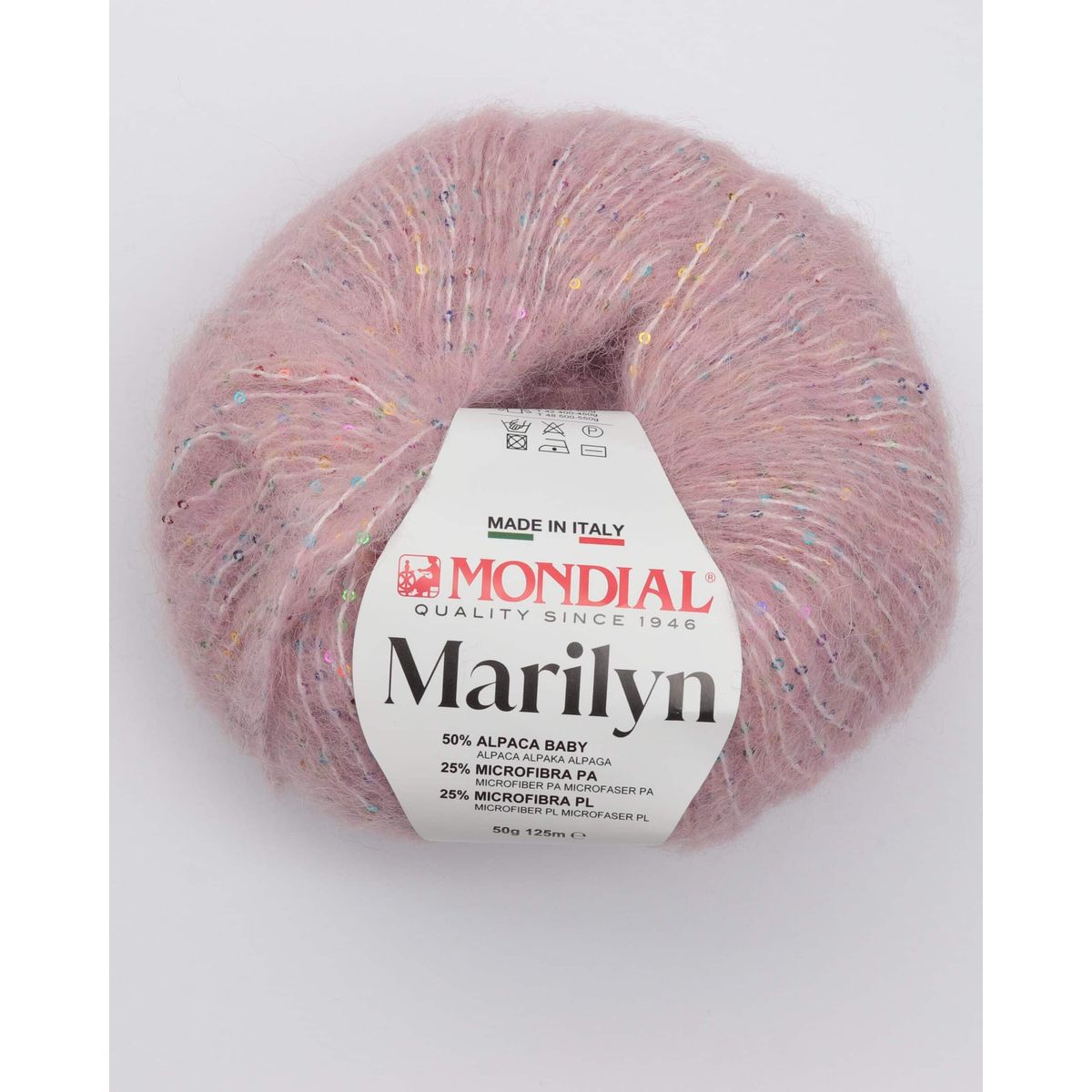 Marilyn fra Mondial (med små palietter) - 913 Rosa - 50% Alpaka, 50% Microfibre