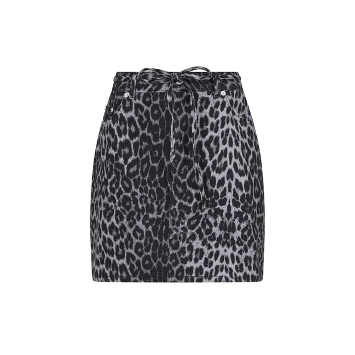 Neo Noir - Henrietta Leopard Skirt - Grey Leopard