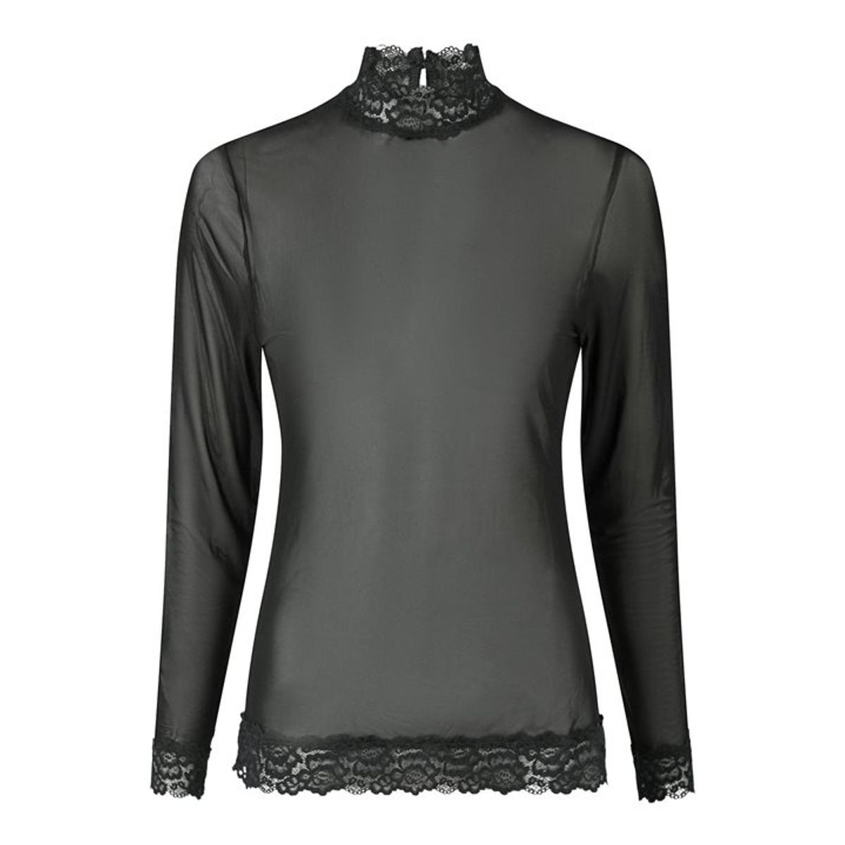 Neo Noir - Liza Mesh Lace Blouse - Black