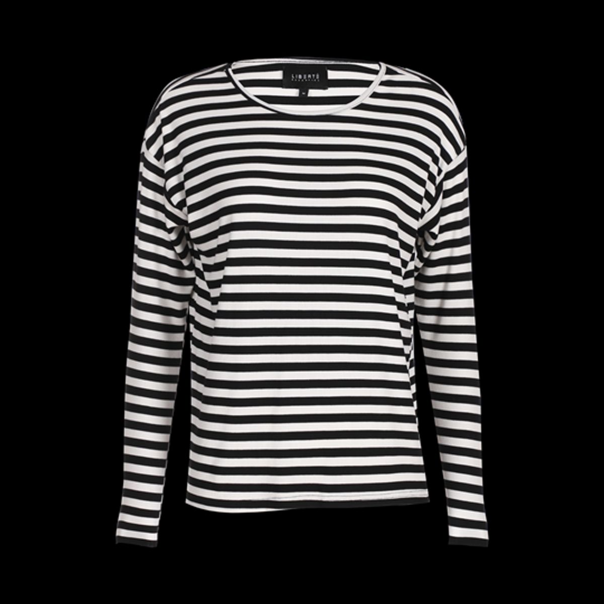 Liberté - Natalia LS Boxy Blouse - Black Creme Stripe