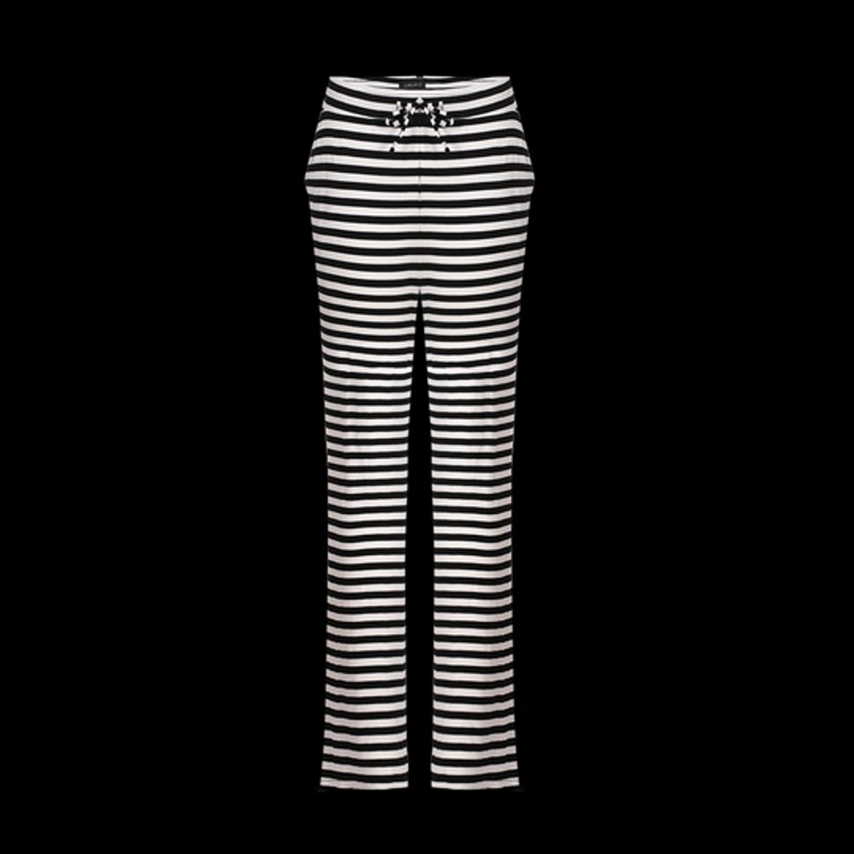 Liberté - Natalia Straight Pants - Black Creme Stripe