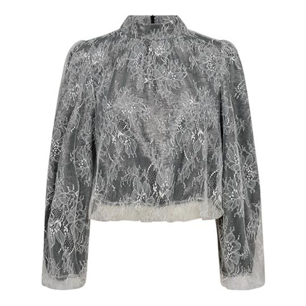 Co' Couture - Simili Lace Balloon Blouse - Bone