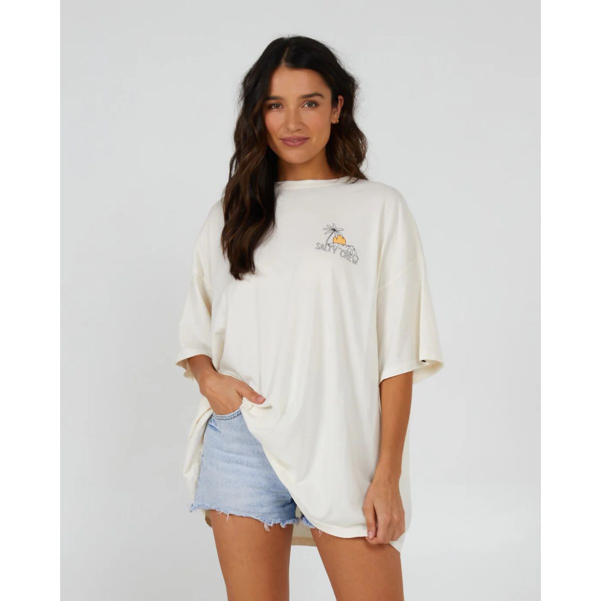 Salty Crew Joy Cover Up Tee - Off White - S/M