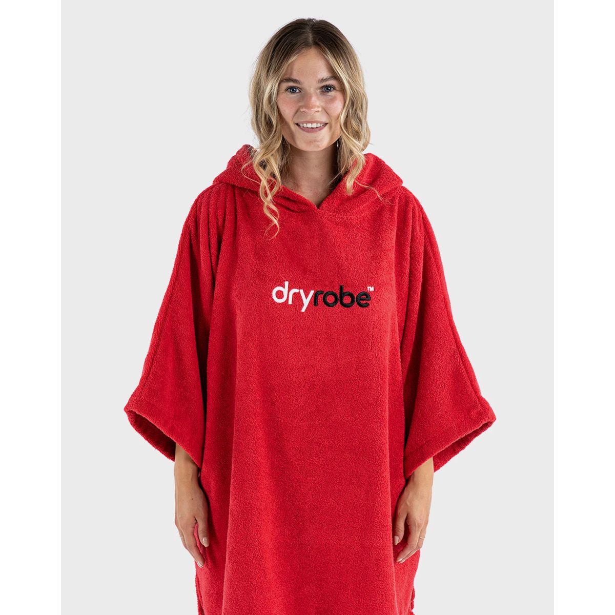 dryrobe ® Badeponcho i økologisk bomuld - Rød