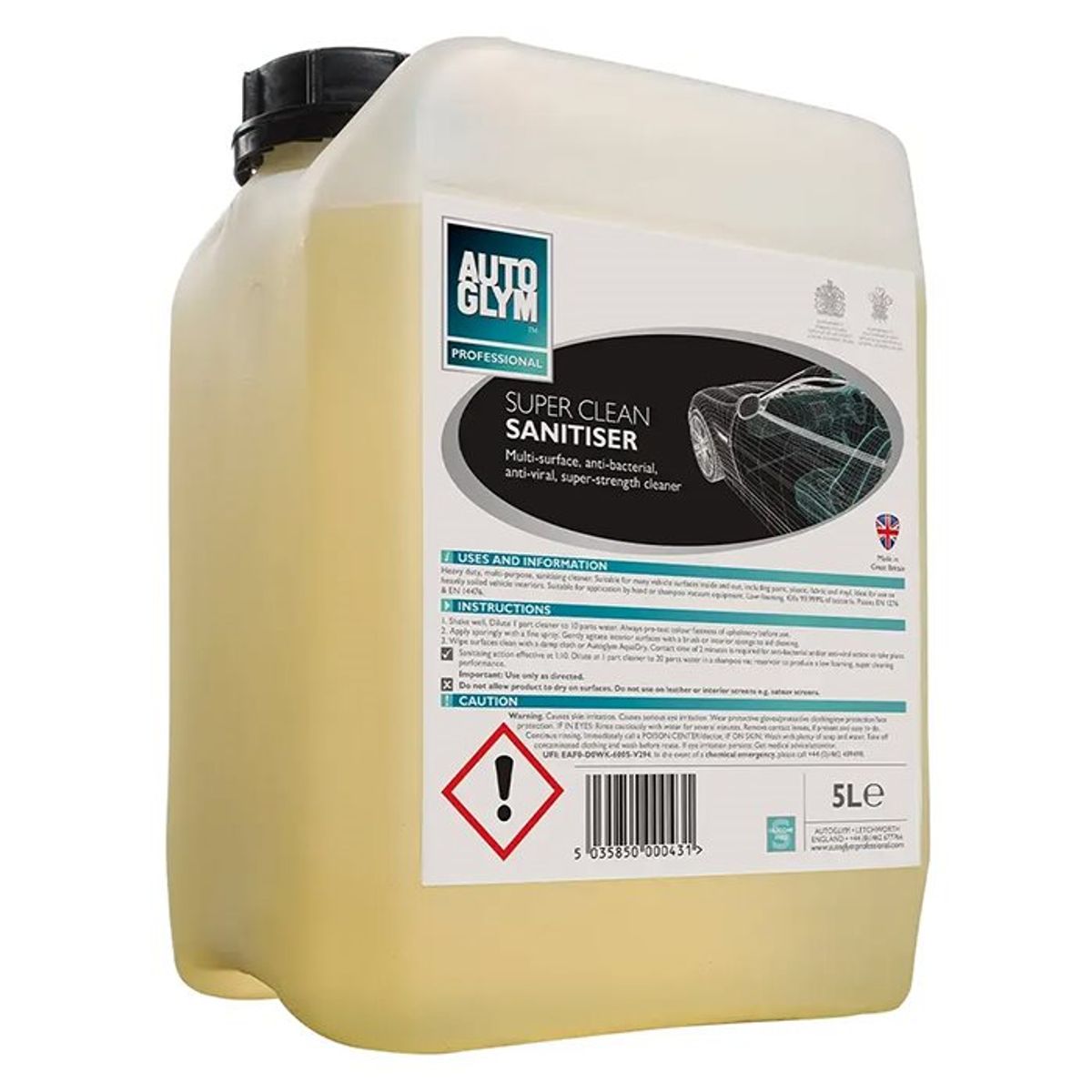 Autoglym Antibakterialt middel /Super Clean Sanitiser - 5 ltr.