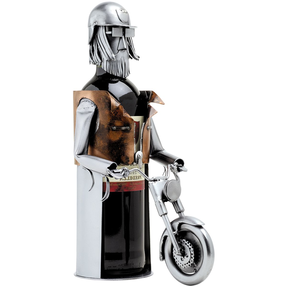 Metalfigur - Biker vinholder