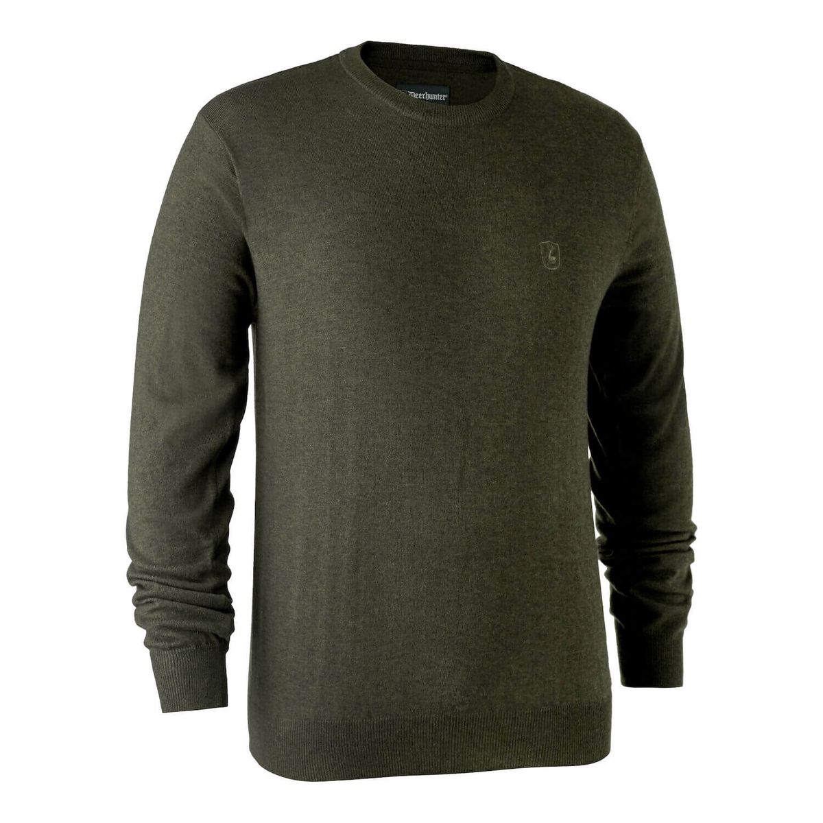 Deerhunter Kingston Striktrøje, Rund Hals Green Melange 3X-Large