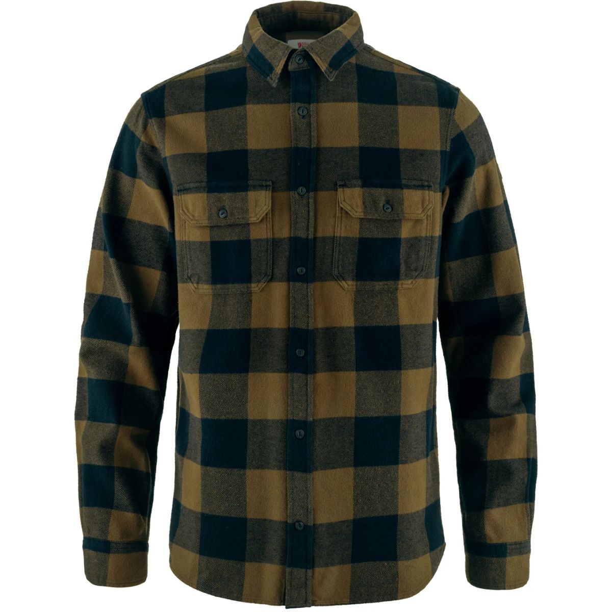 Fjällräven Ãvik Heavy Flannel Herre Wood Brown-Dark Navy XXL