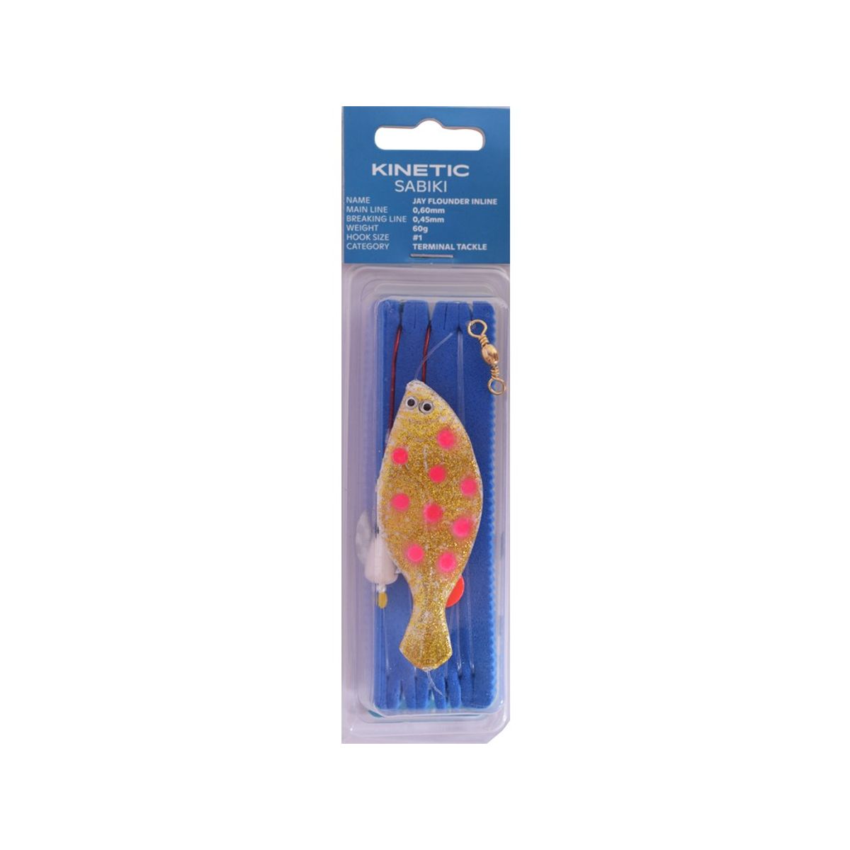 Kinetic Sabiki Plaice Jay Flounder Inline Fladfiskforfang #1 Glow pink dots 120g