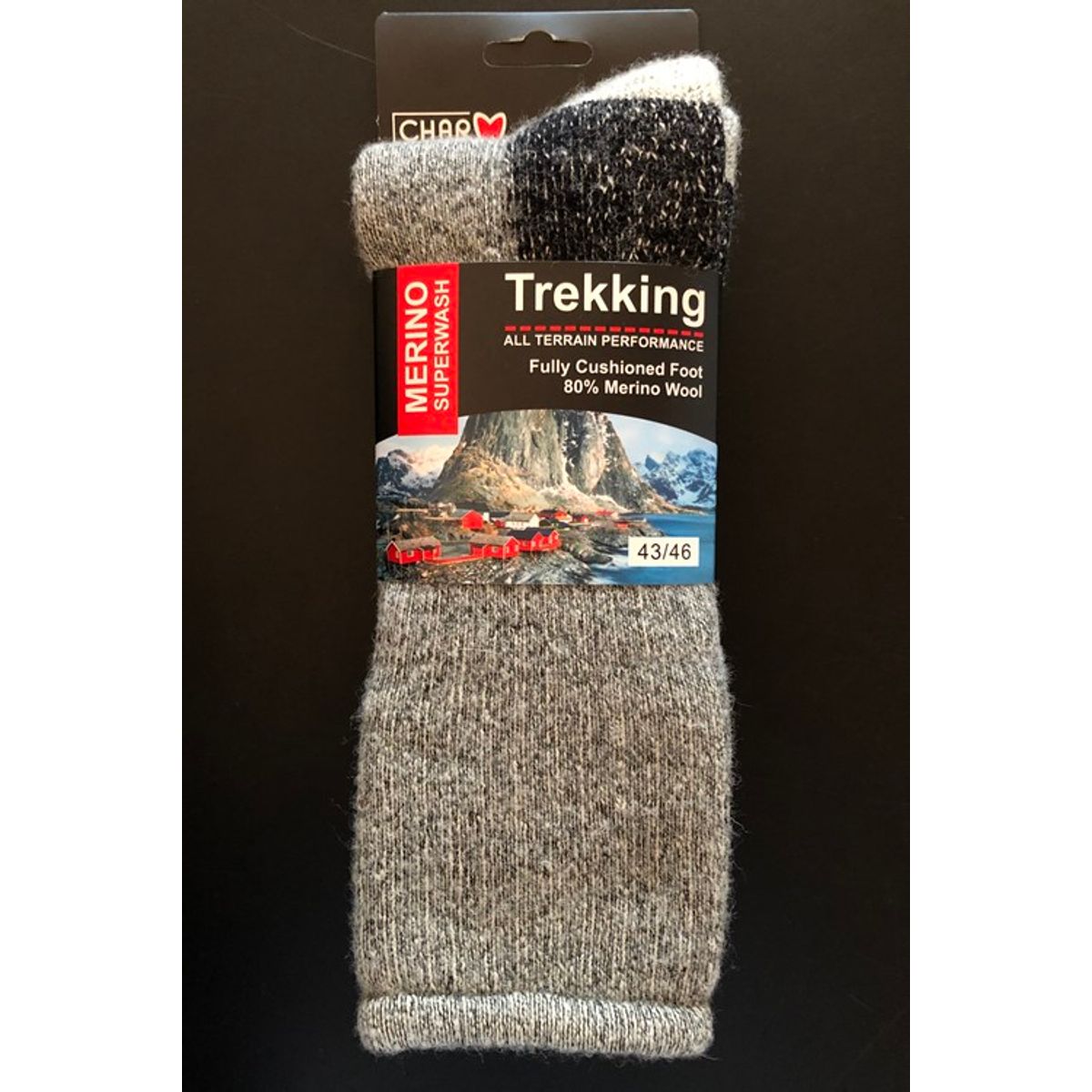 Charm Rag Merino Trekking Sokker Sort 39-42