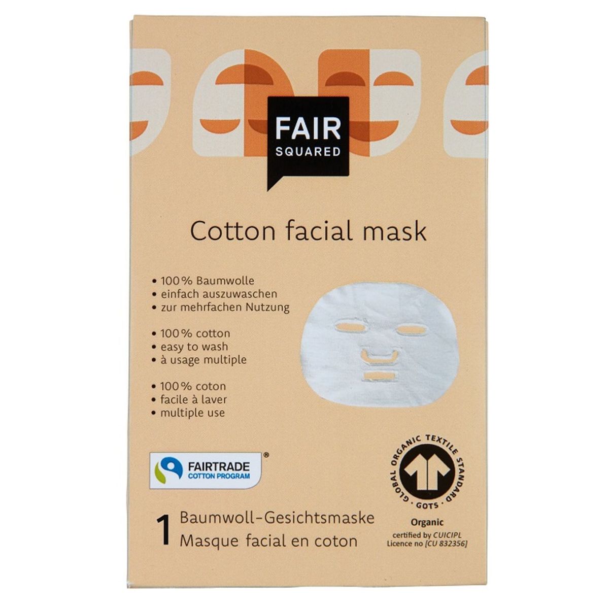 FAIR SQUARED - Genanvendelige Økologisk Sheet Mask - Zero Waste