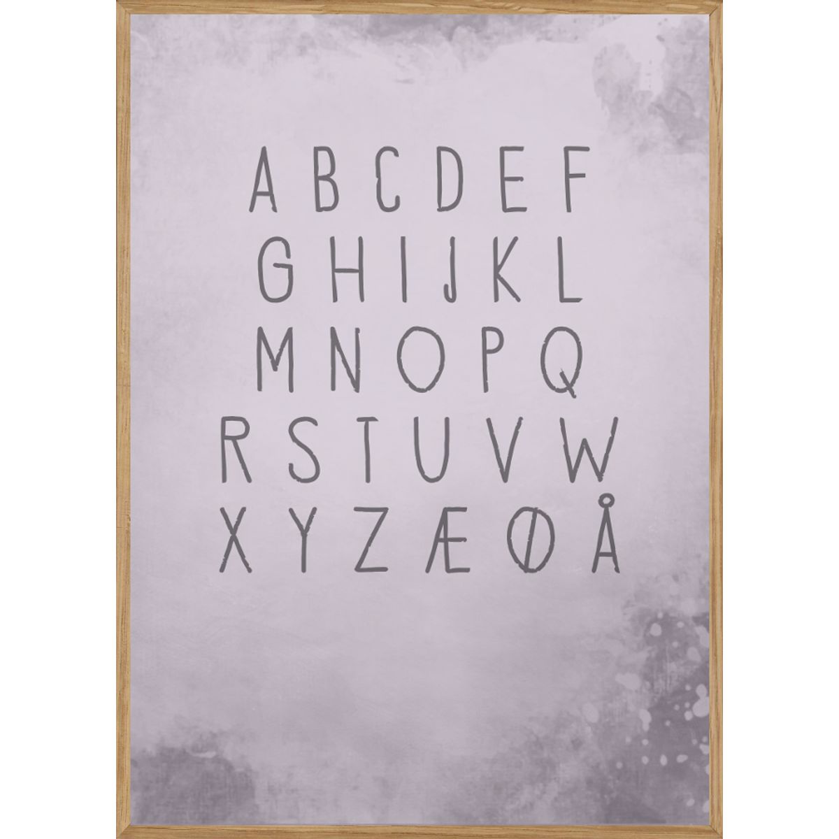 ALPHABET - ROSA - BØRNEPLAKAT 50 x 70cm - BØRN > BØRNEPLAKATER - Living Nature