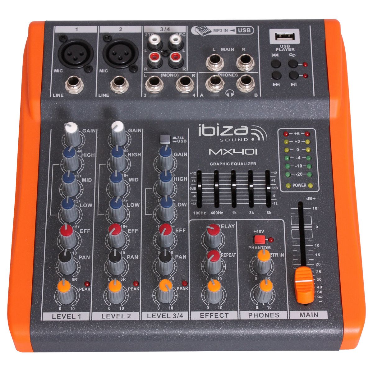 Ibiza MX401 4-kanals Mixer