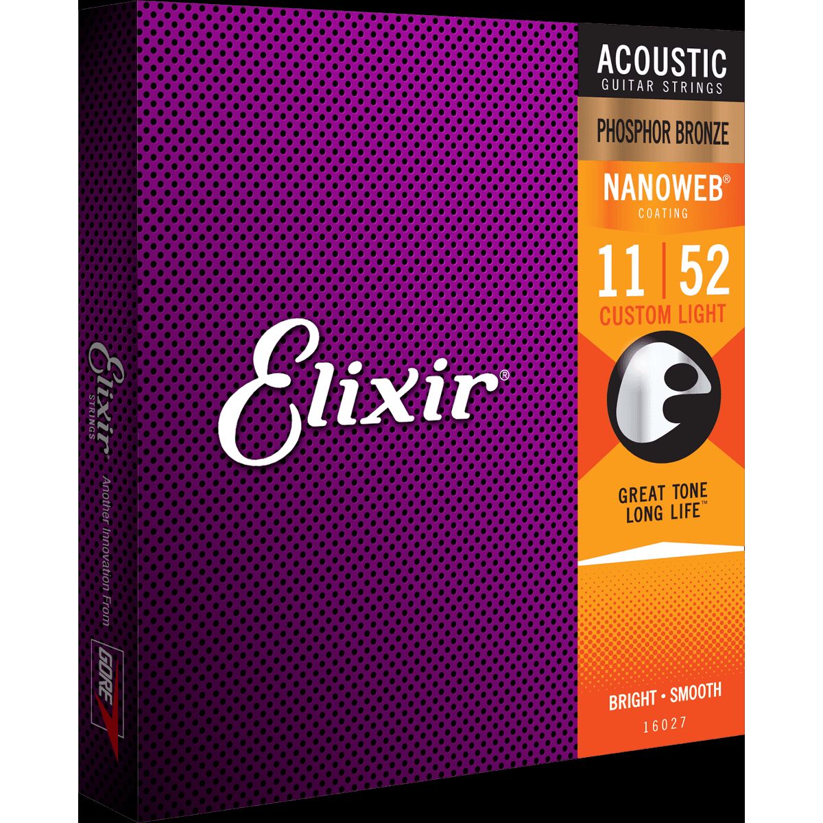 Elixir Nanoweb Phosphor Bronze Guitarstrenge (Custom Light, 11-52)