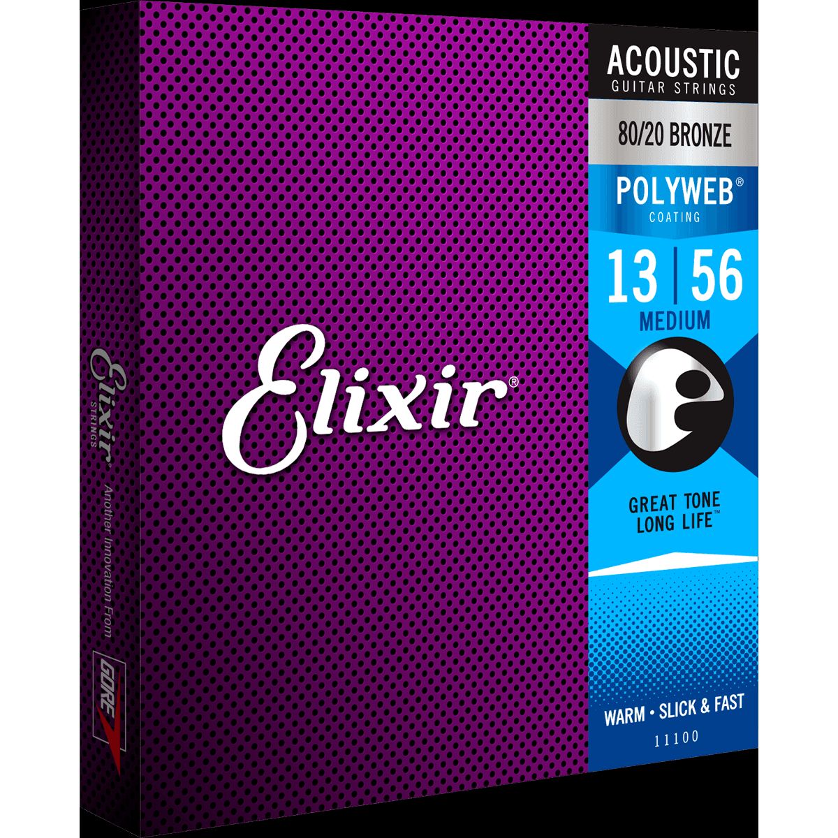 Elixir Polyweb Bronze 80/20 Guitarstrenge (Medium, 13-56)