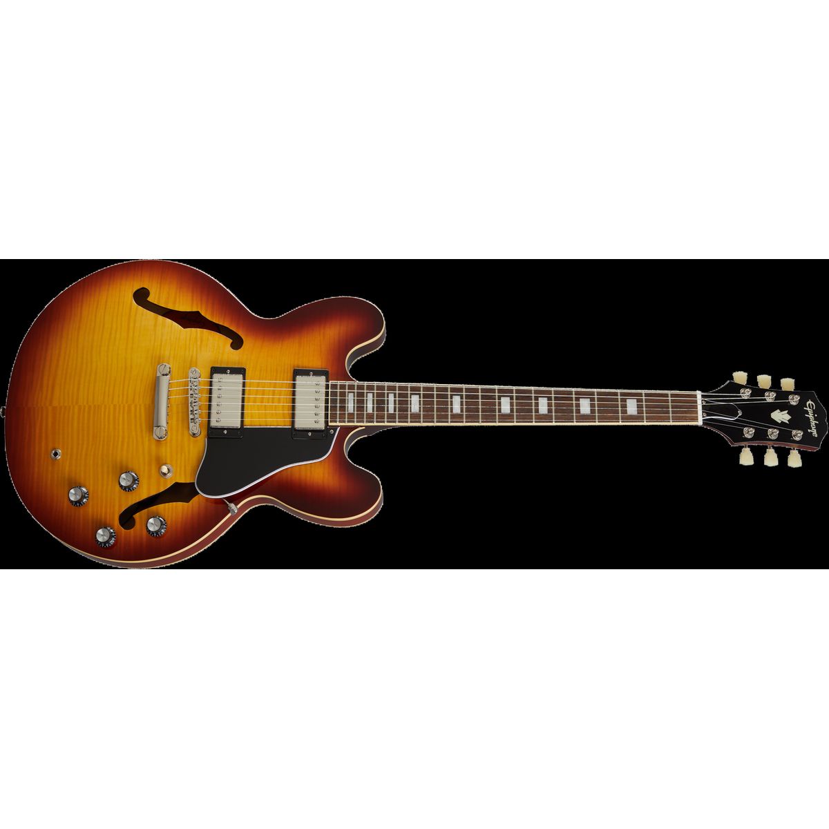 Epiphone ES-335 Figured El-guitar (Raspberry Tea Burst) - B-stock