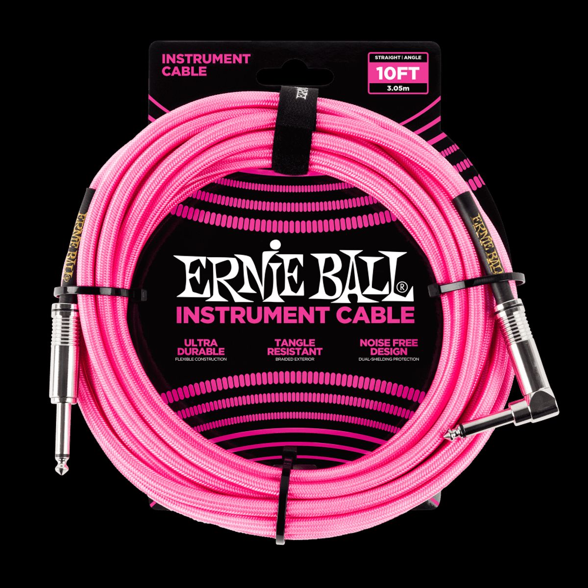 Ernie Ball 6078 Guitar Kabel (Pink, 3m)