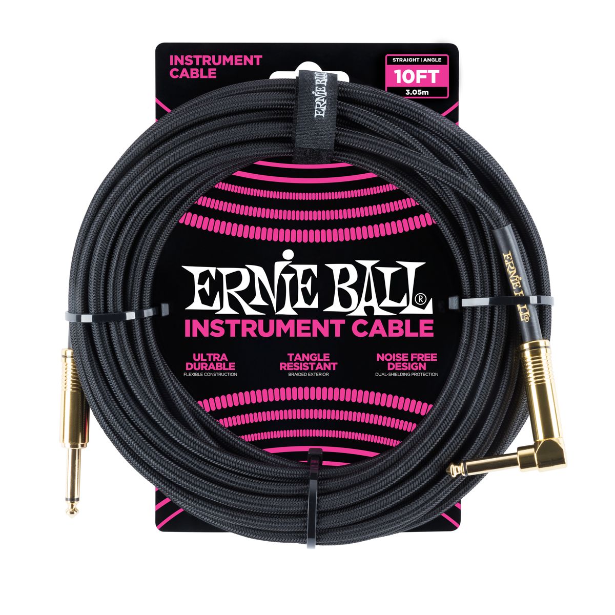 Ernie Ball 6081 Guitar Kabel (Sort, 3m)