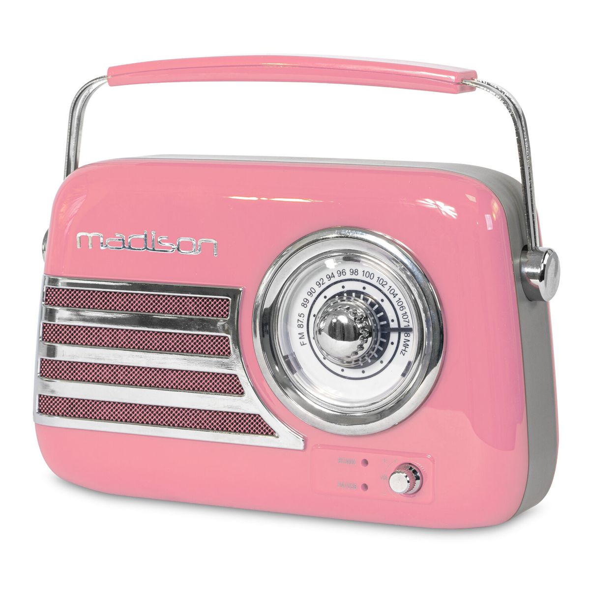 Madison Retro Radio m. Bluetooth og FM (Pink)