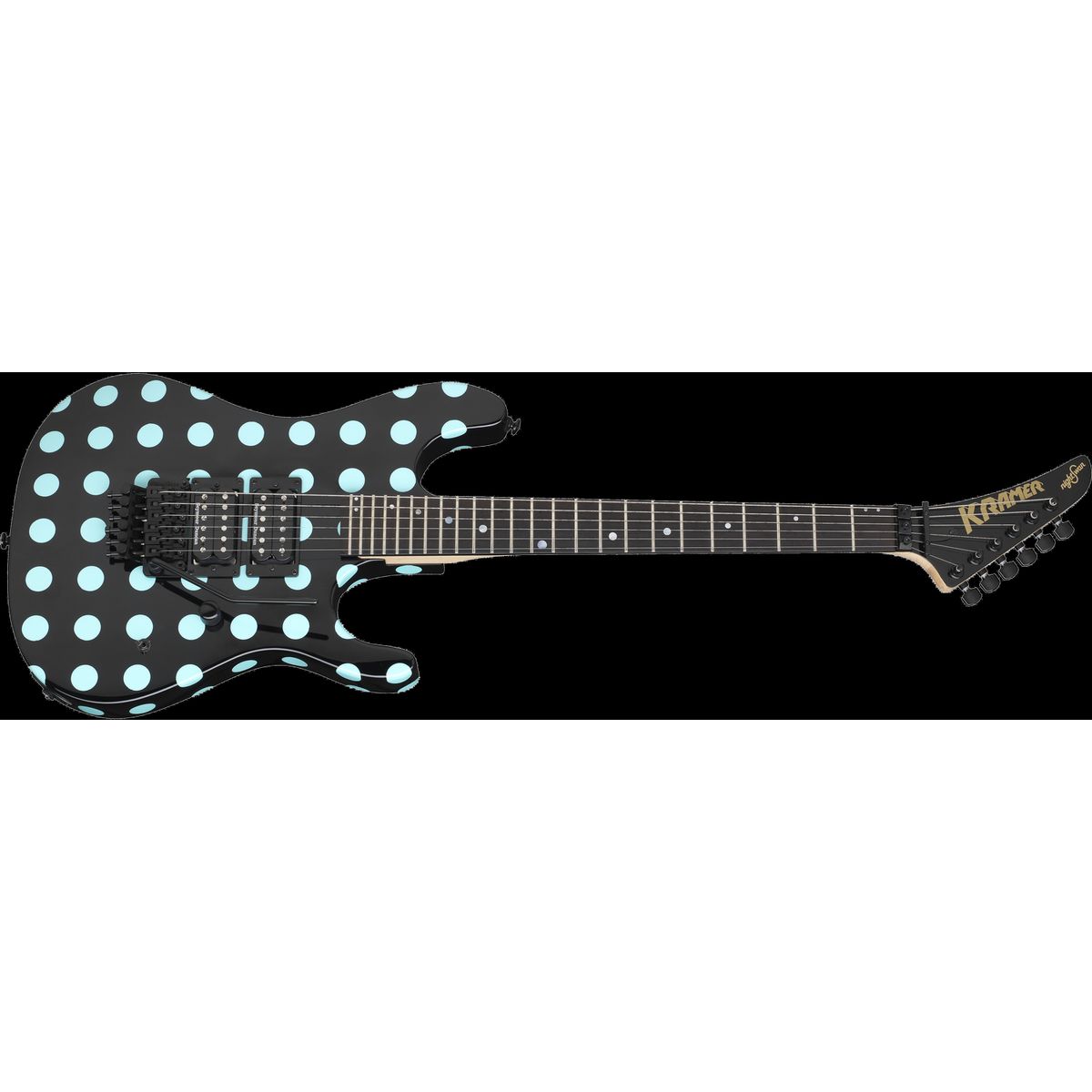 Kramer Guitars NightSwan El-guitar (Black with Blue Polka Dots)