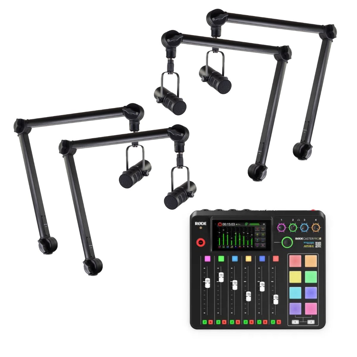 RØDE Rødecaster Pro II Podcast Pakke (4 Personer)