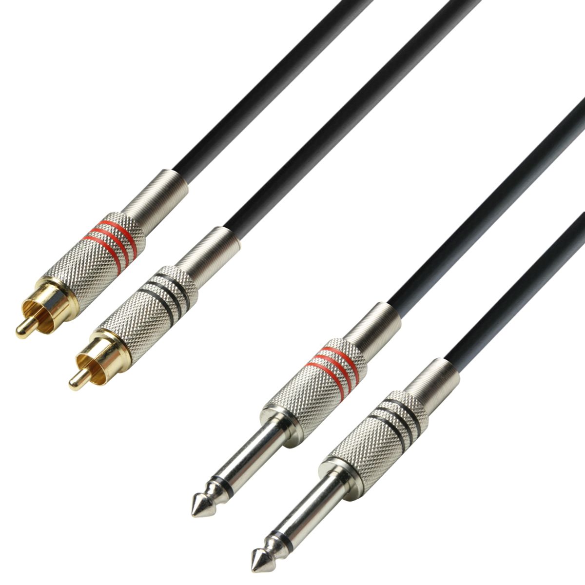 Phono til 6,3mm Jack Adapterkabel 6 meter