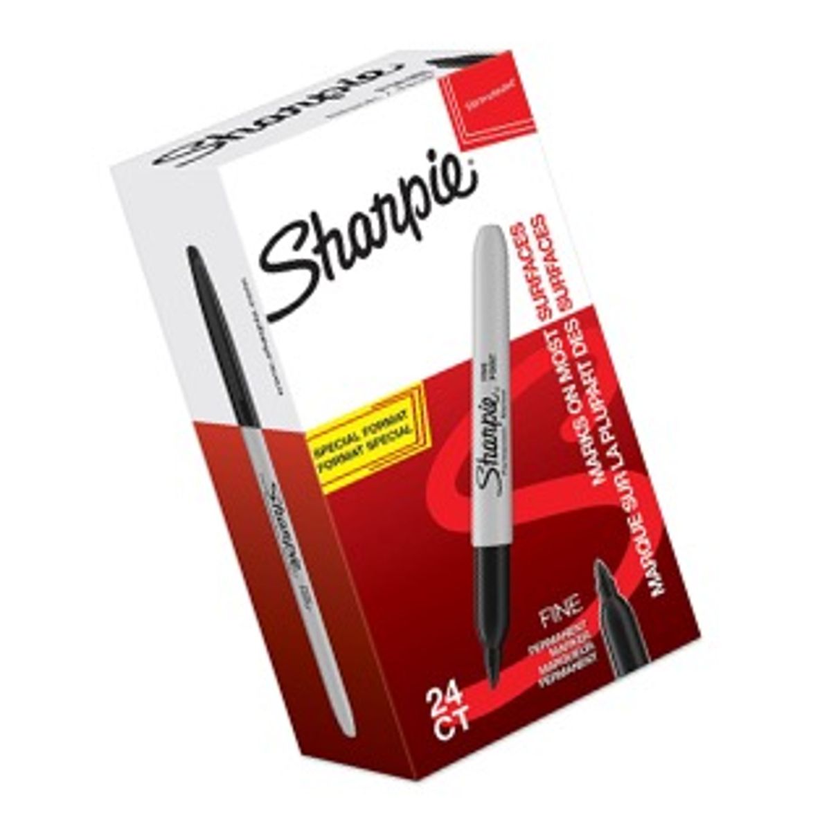 Sharpie Fine 1mm Permanent Marker (Sort, 24 stk.)