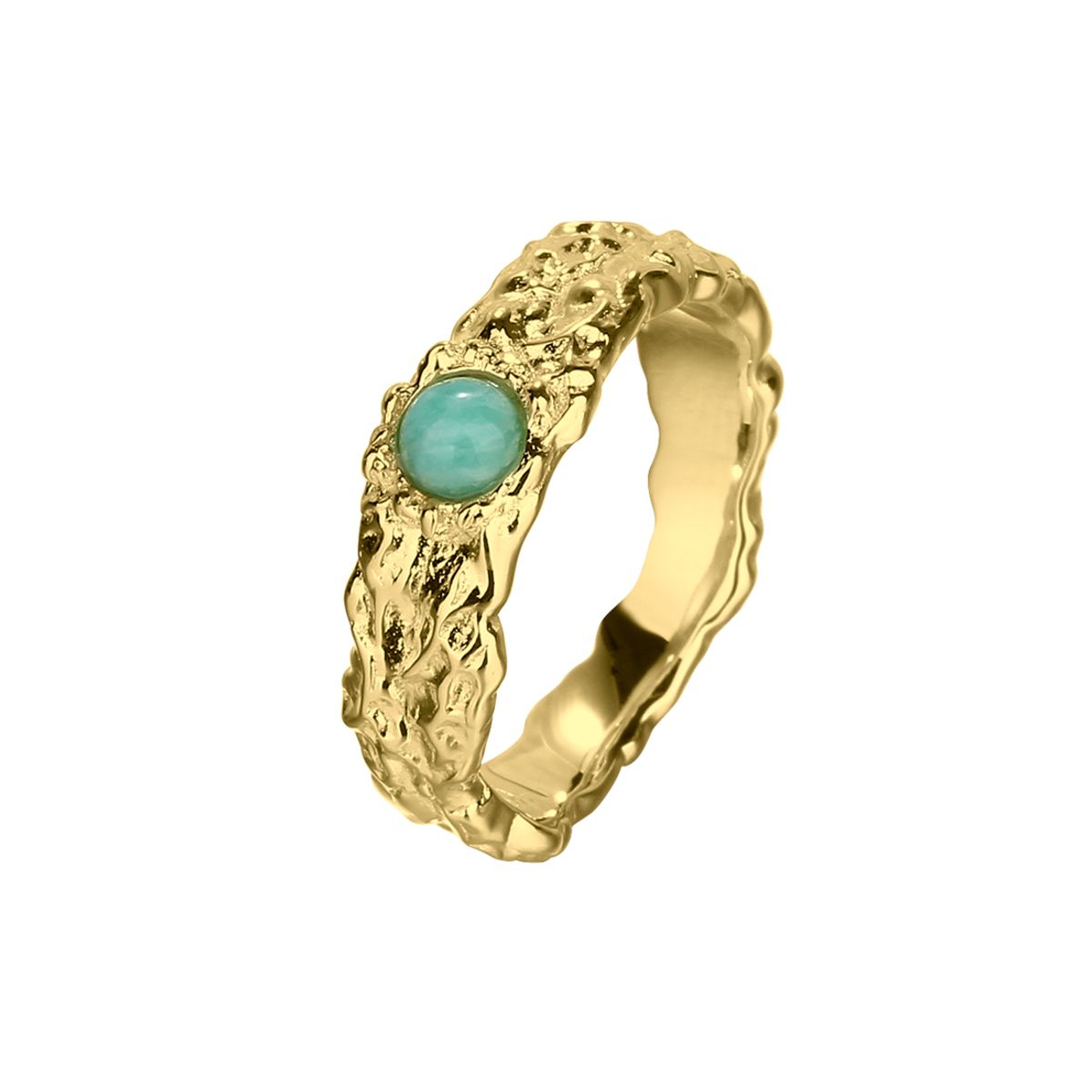 Ring | AMAZONIT MILA RING GOLD Str. 7/54