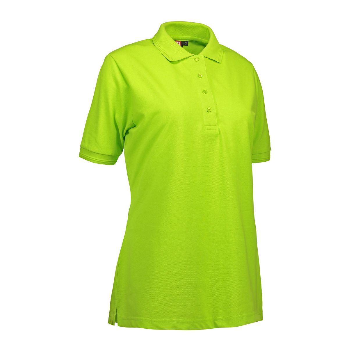 Lime farvet dame polo t-shirt i slidstærkt materiale - 2XL