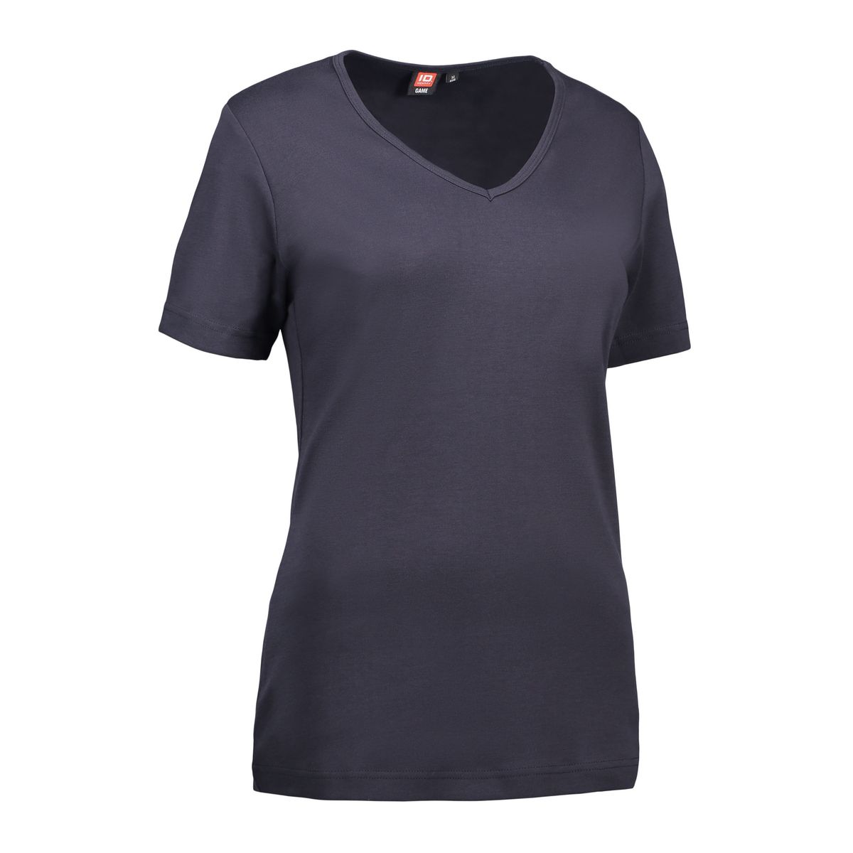 Navy dame t-shirt med v-hals - L