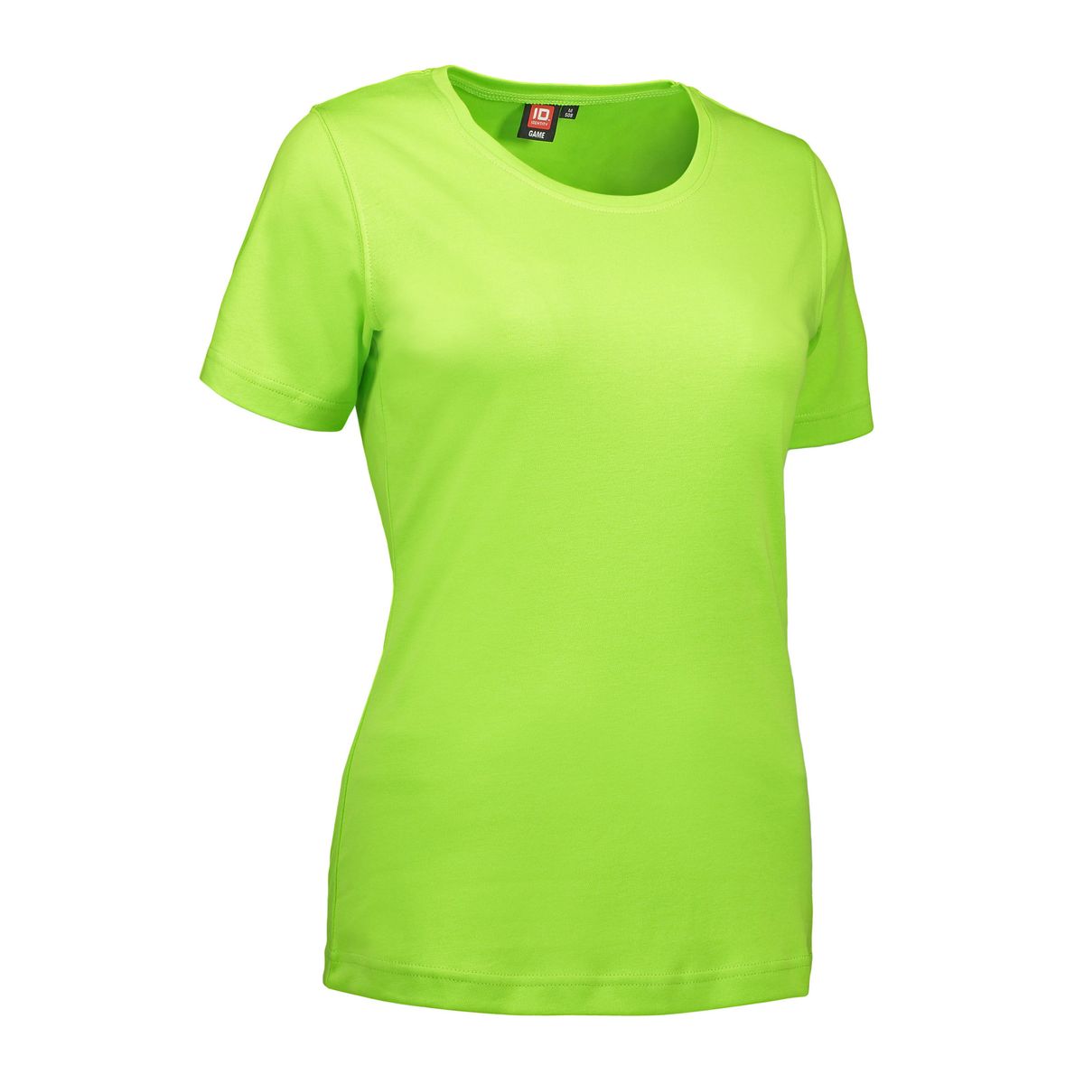 Lime farvet dame t-shirt med rund hals - S