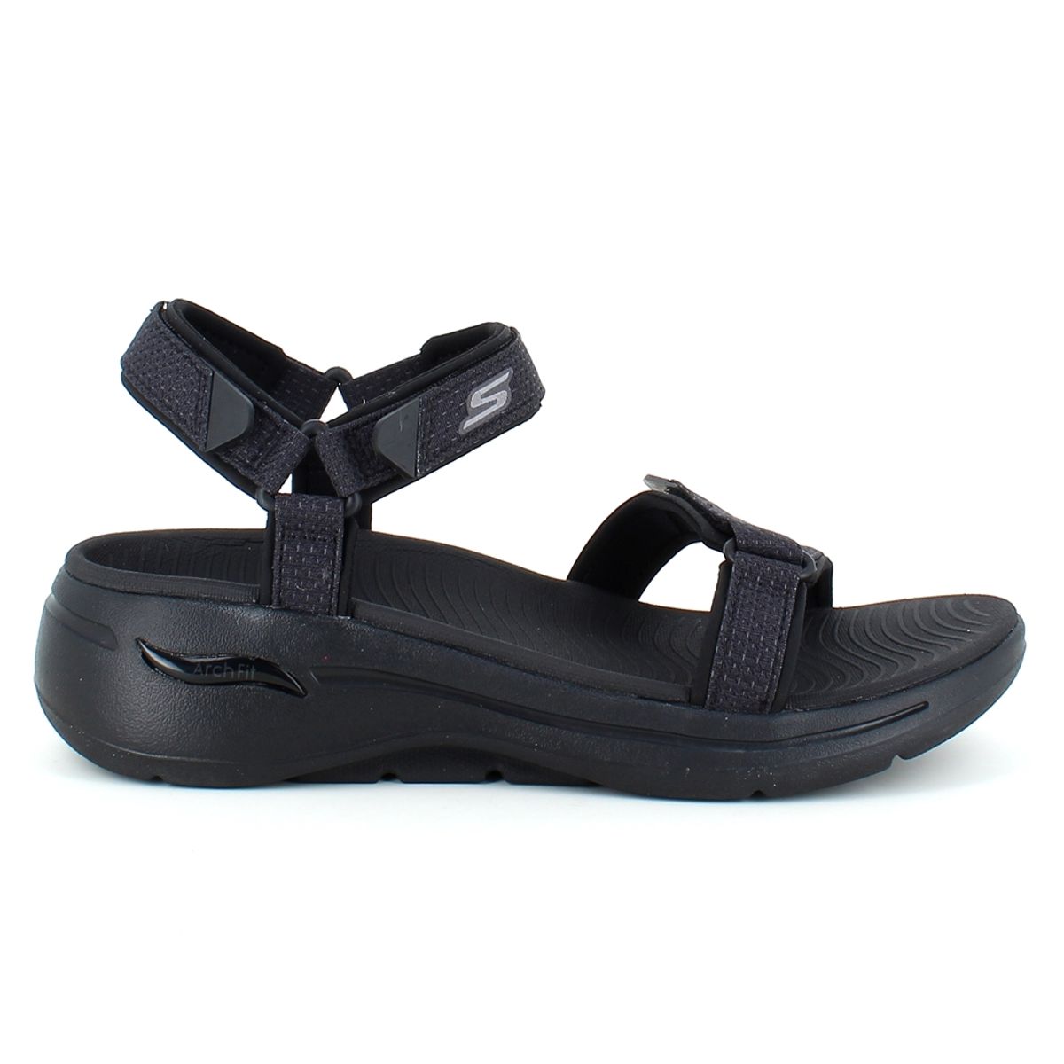 Sort sandal fra Skechers med svangstøtte - 39