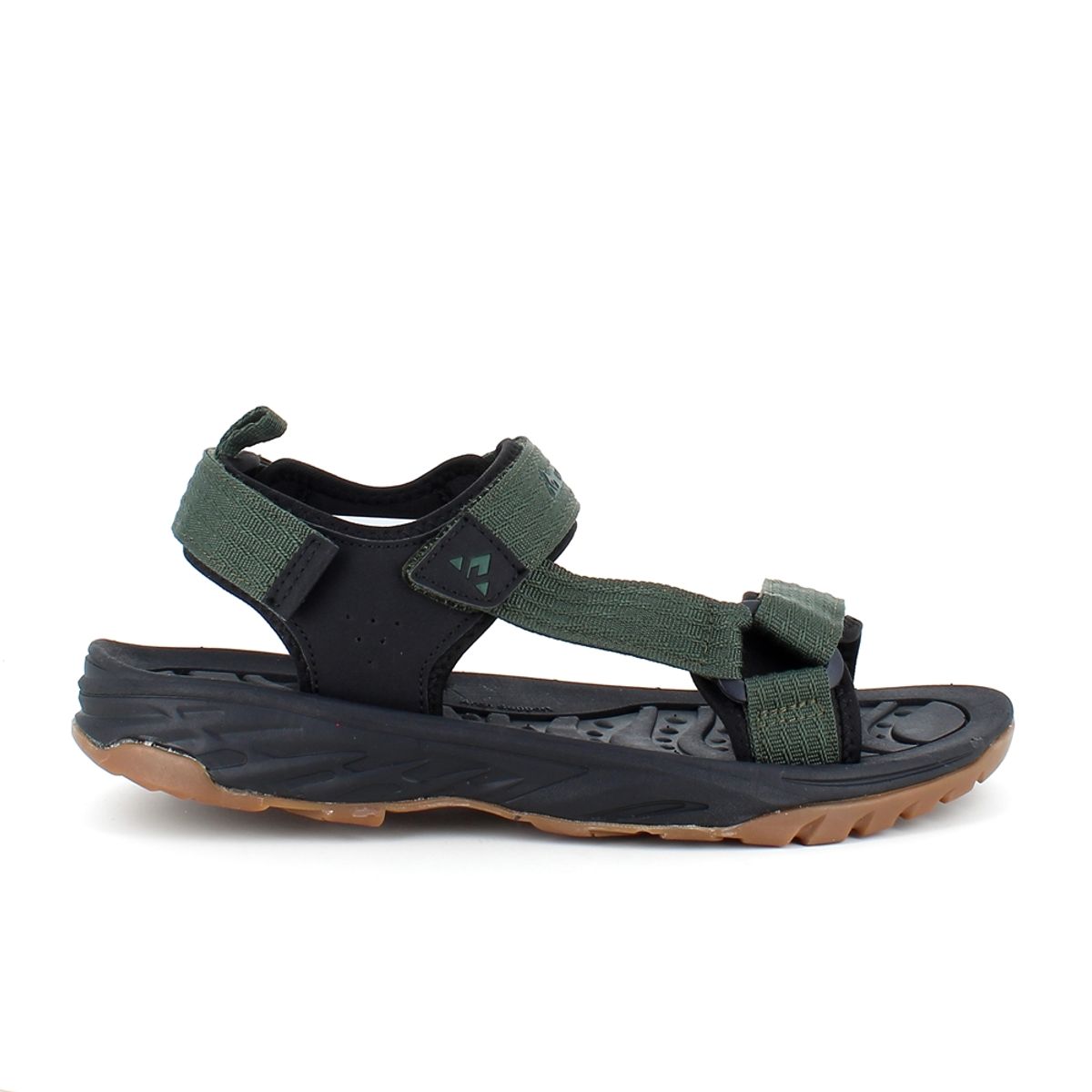 Grøn sporty sandal med tre regulerbare remme - 42