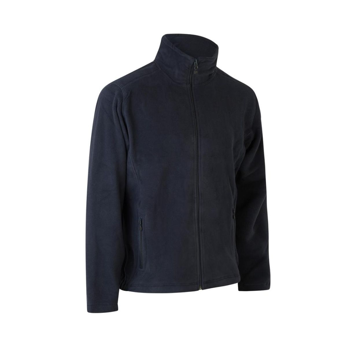 Navy fleececardigan til herre - S