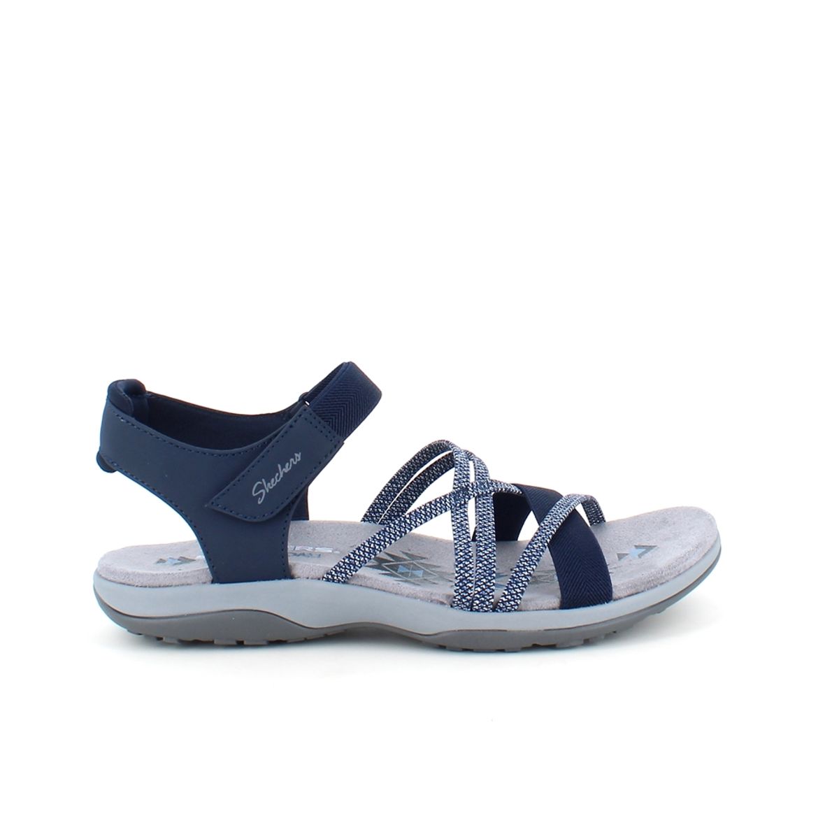 Elegant blå sandal fra Skechers med elastikremme - 40