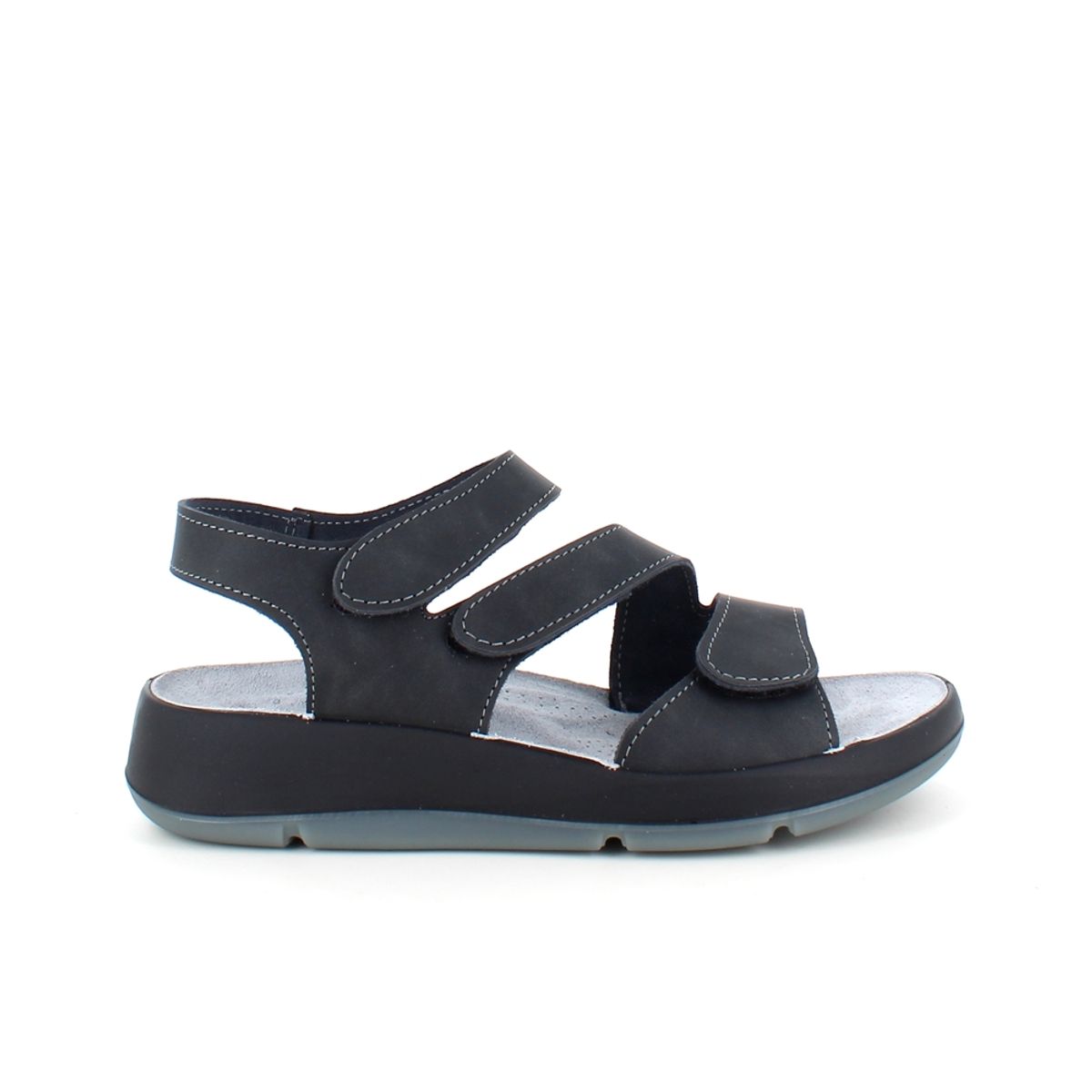 Elegant sort skindsandal med justerbare remme - 40