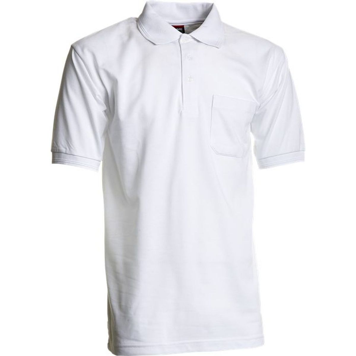 Nybo Hvid Herre Basic Polo T-shirt, Brystlomme, Slidstærk - L