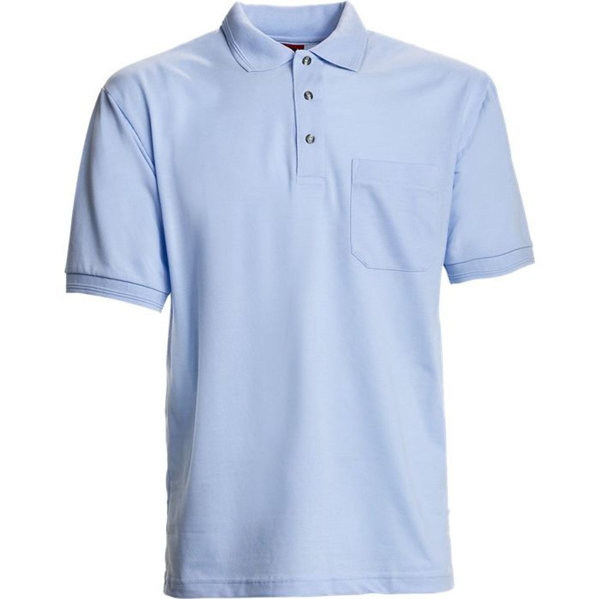 Nybo Lyseblå Herre Basic Poloshirt, Kortærmet, Slidstærk, Ribdetaljer, Brystlomme - 3XL