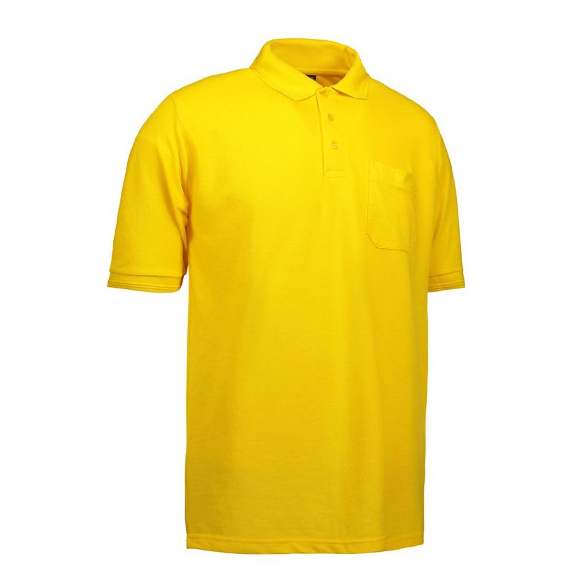 Nybo Gul Herre Basic Polo T-shirt, Slidstærk, Brystlomme - L