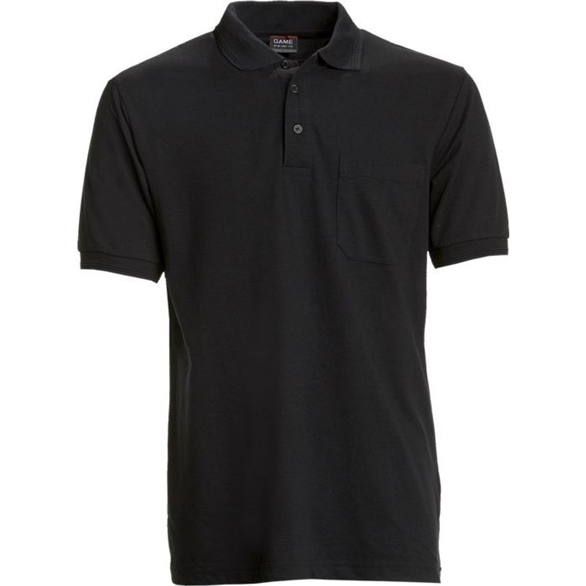 Nybo Sort Herre Basic Polo T-shirt, Slidstærk, Brystlomme - XS