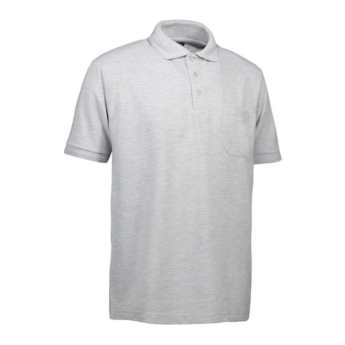 Nybo Grå Melange Herre Prowear Poloshirt, Slidstærk, Brystlomme - 5XL